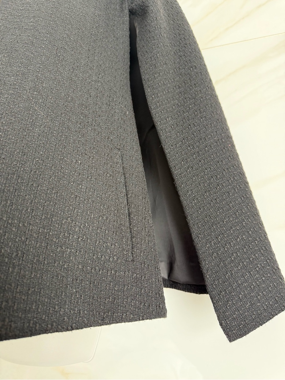 WD.NY Black Open-Front Textured Blazer - Picture 7 of 10